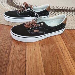 Vans Black with Leather Detail Sneakers